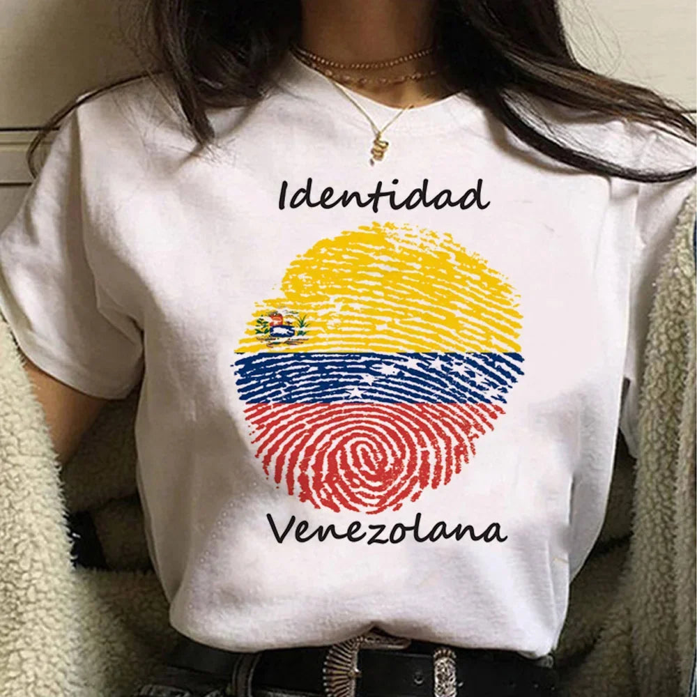 Venezuela T Shirt Women Harajuku Comic Designer Tshirt Female Anime Manga Designer Clothing Women Clothing