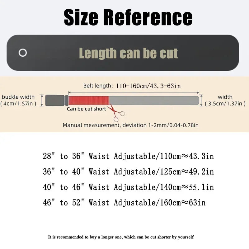 Fashion Men's Belt, Men’s Designer Belts  Alloy Automatic Buckle, Canvas Belt, Sports Belt, Large Size 110-160cm Automatic Belt