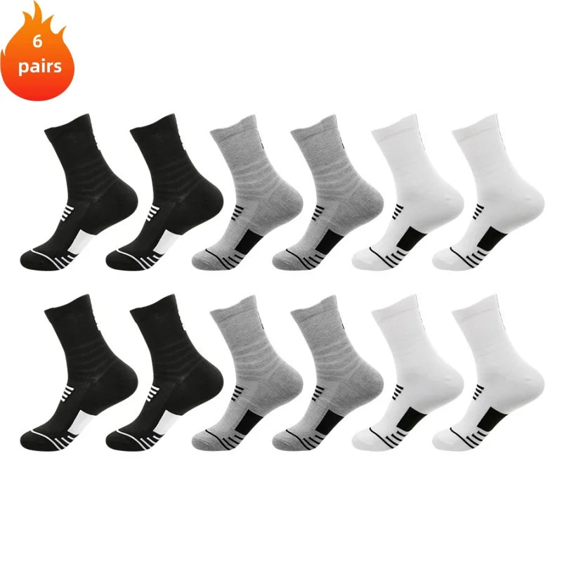 3 Pairs Breathable Mesh Athletic Terry Socks Cushioned Moisture-managing and Durable Reduces Foot for Running Hiking & Sports