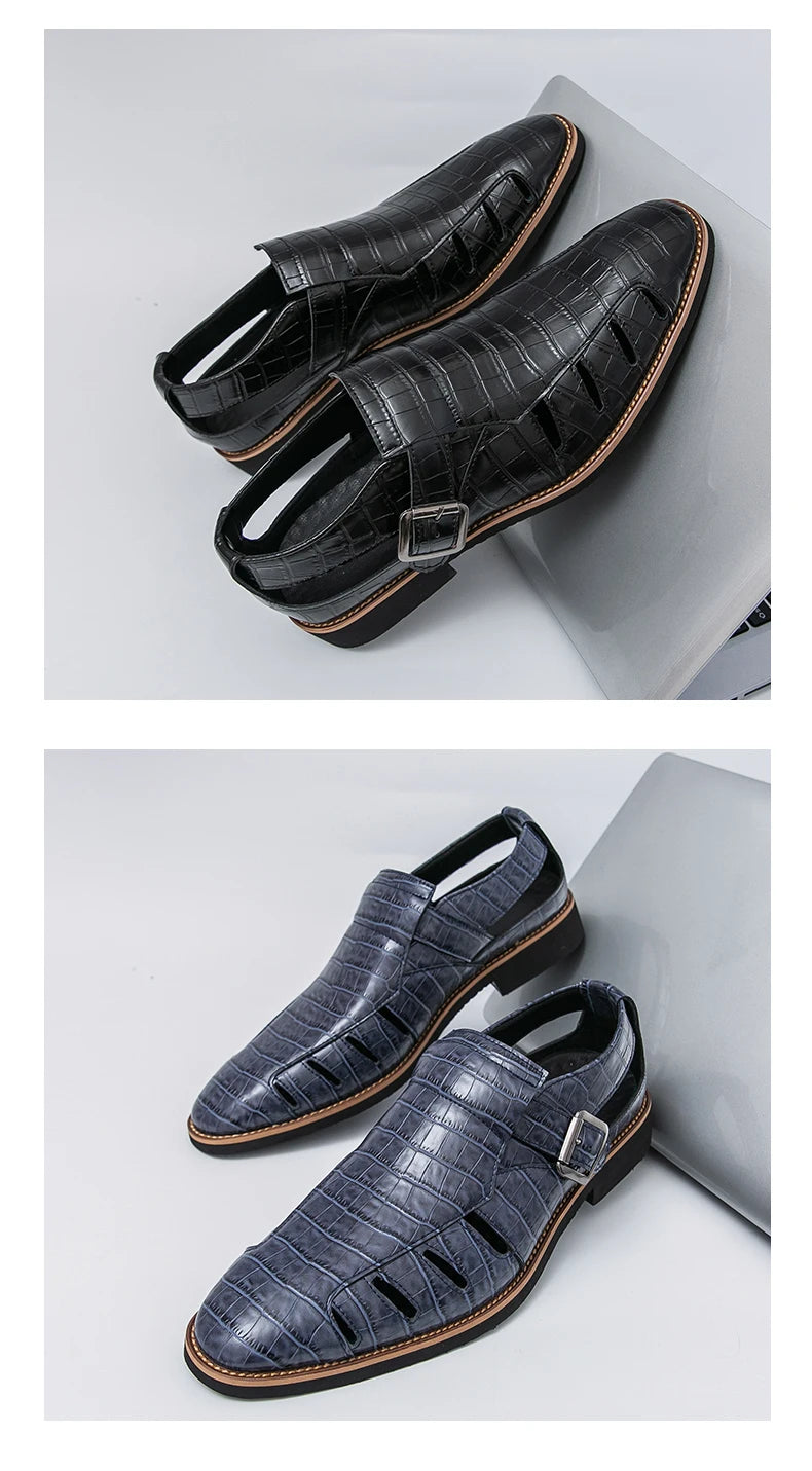Summer New Sandals Comfortable, Lightweight, Personalized, Handsome, Fashionable, Popular, One Step Men's Leather Shoes