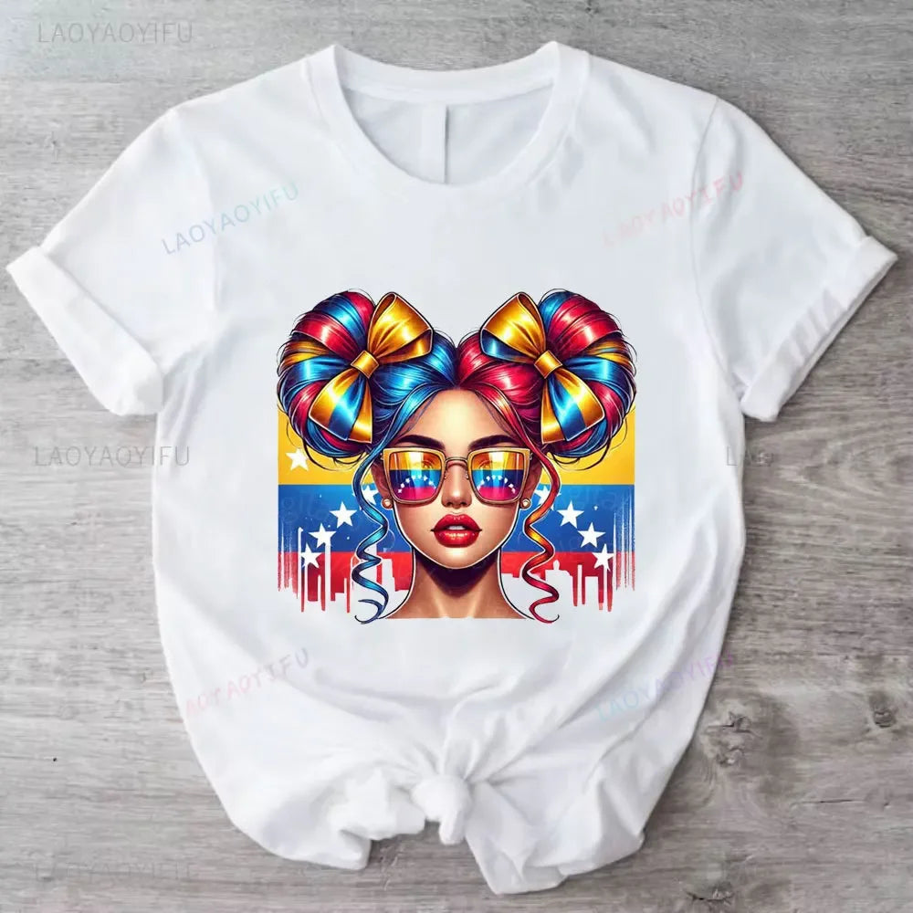 Venezuela Flag Gift T-Shirt South America Venezuelan Heritage Cotton Shirt Proud Roots Born Friends Family Present Venezuelans