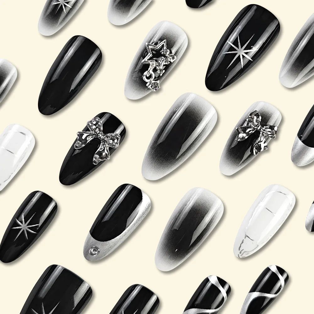 Gothic Bat Press-On Nails | 24pcs Reusable Acrylic | Halloween & Everyday
