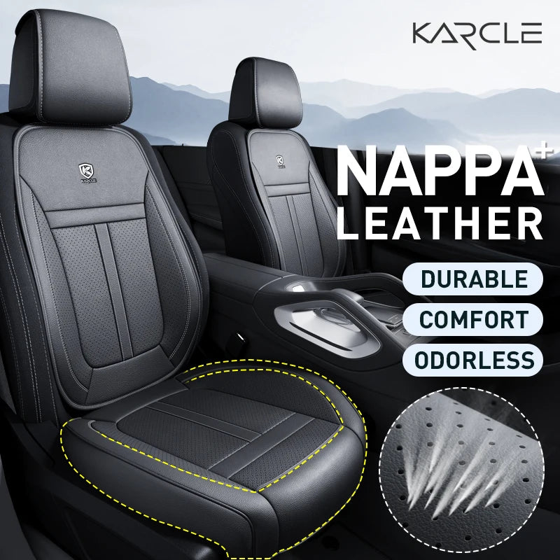 360 Surrounded Nappa Leather Car Front Seat Covers Universal Fit For Most Cars Cushion Covers Car Styling Seat Protector Pads