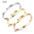 New Design Zircon inlaid Bracelets & Bangles For Women Gold Silver Color Stainless Steel Waterproof Luxury Brand Jewelry Gifts