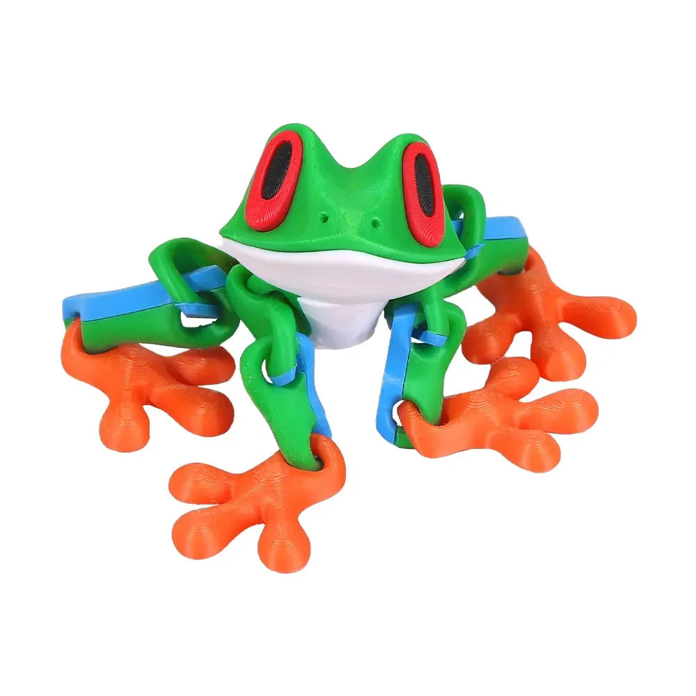 3D Printing Simulation Tree Frog Joint Movable Frog Ornaments Kitchen Home Decoration Office Animal Desk Toy Refrigerator Magnet