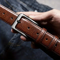 Mens Belt - Mens Ratchet Belt Leather for Dress Pant - Micro Adjustable Belt Fit Everywhere