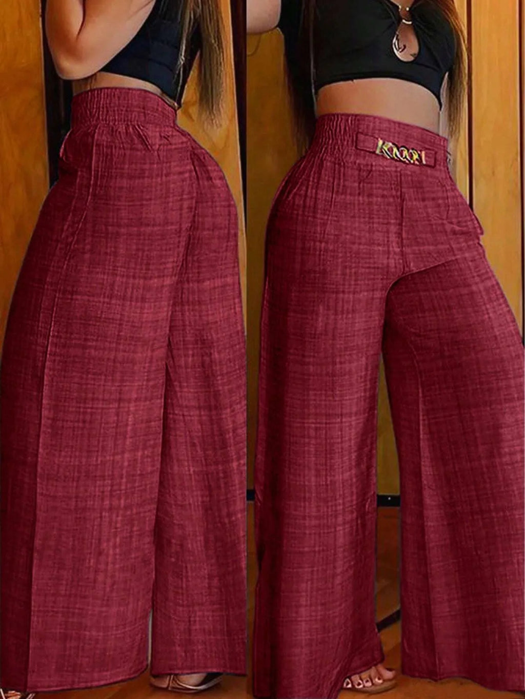Elegant Solid Wide Leg Pants Fashion