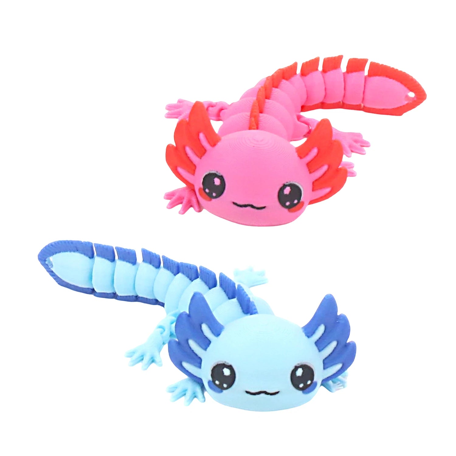 3D printed simulation salamander figurine, novel stress relieving toy with movable joints, desktop color decoration