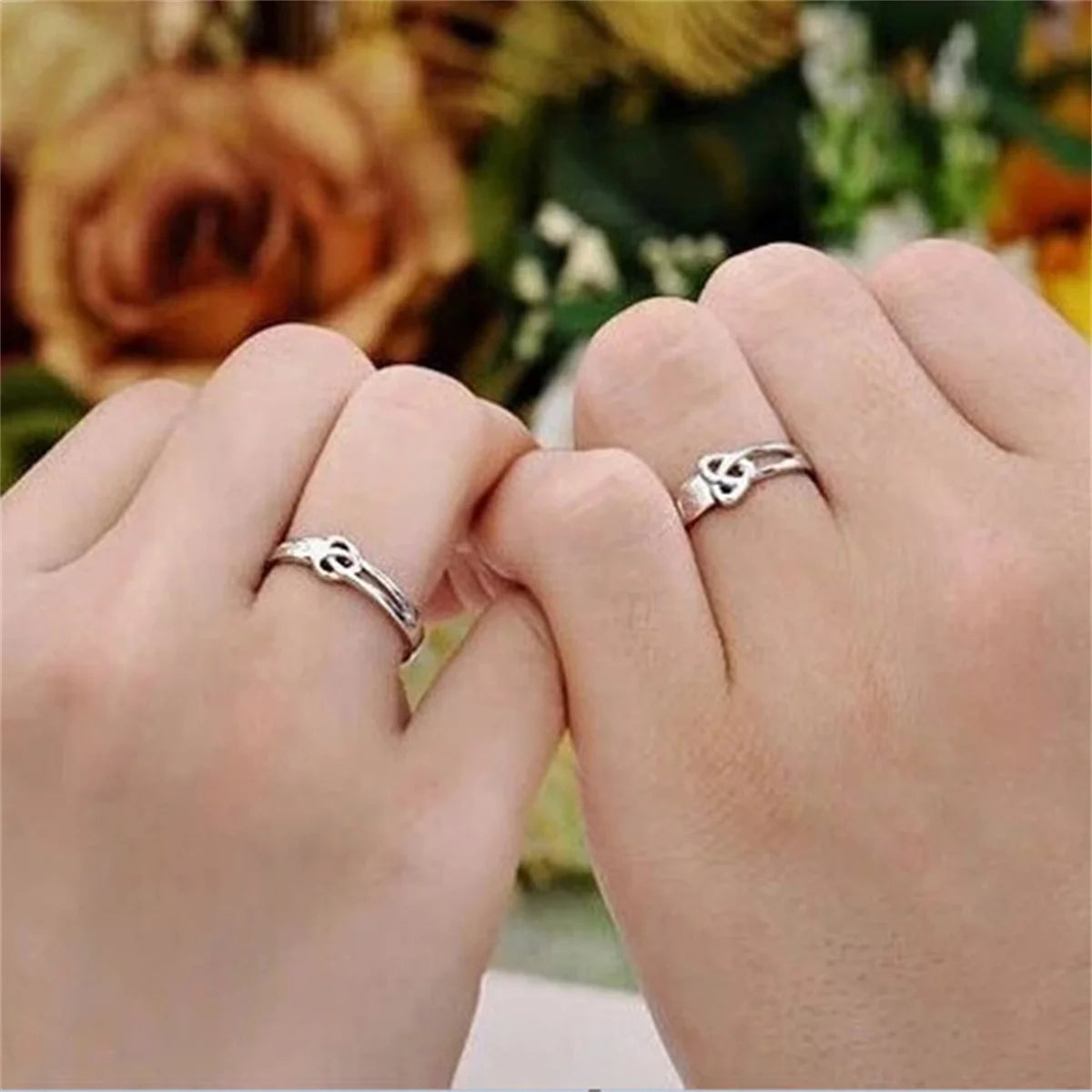 2Pcs/set Silver Plated Crown Square Couple Rings For Women Men Punk Forever Endless Love Wedding Ring Valentine's Day Jewelry