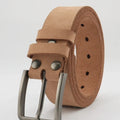 Leather Belt for Men Made From Genuine Whole Cowhide, Trimmed Edge Belt, Cowhide in Natural Color, Casual and Retro Style,