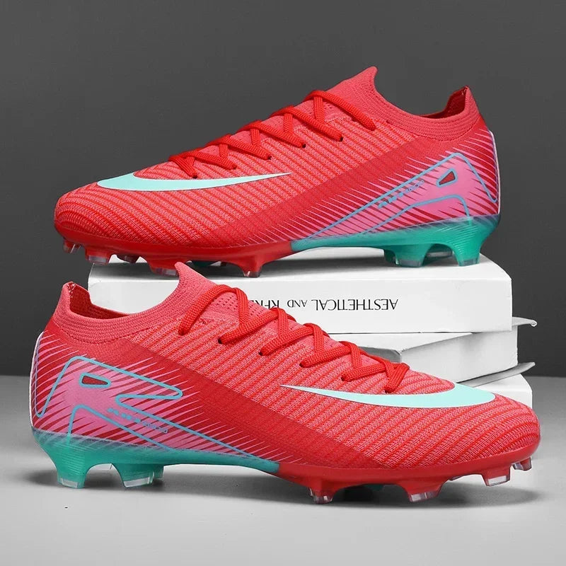 New Men Outdoor Football Boots Soccer Shoes Cleats Match Training TF/FG Grass Ankle Long Spikes Sport Hot-selling High-quality