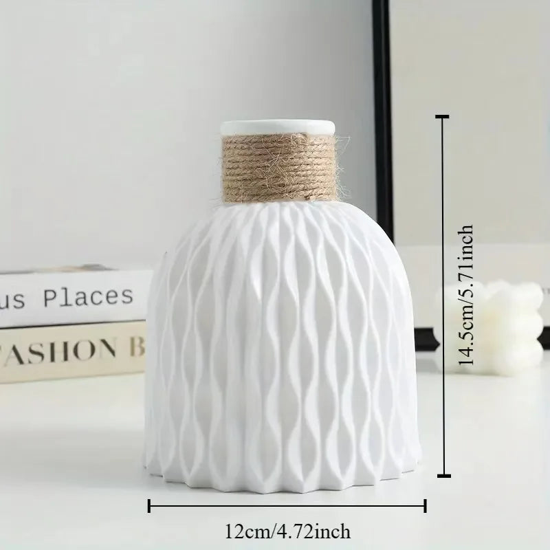 Plastic Flower Vase, Faux Ceramic Vase For Home Decoration