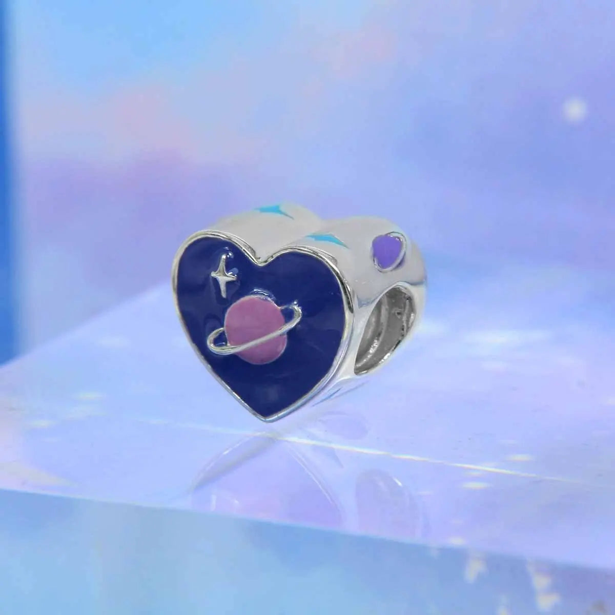 925 Sterling Silver House Star Moon Colorful Heart Pendans Beads Diy Fit Original Pendant Charm Bracelet Necklace Women Jewelry