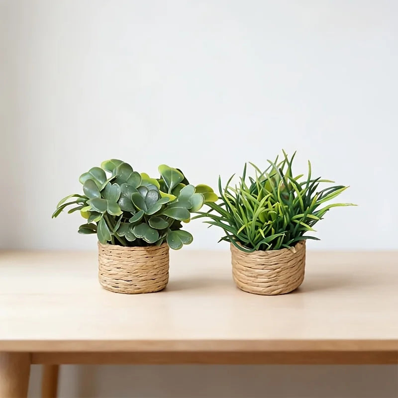 Artificial Potted Plants, Cute Mini Plants Potted Landscape Suitable for Indoor Outdoor Home Kitchen Desk Office
