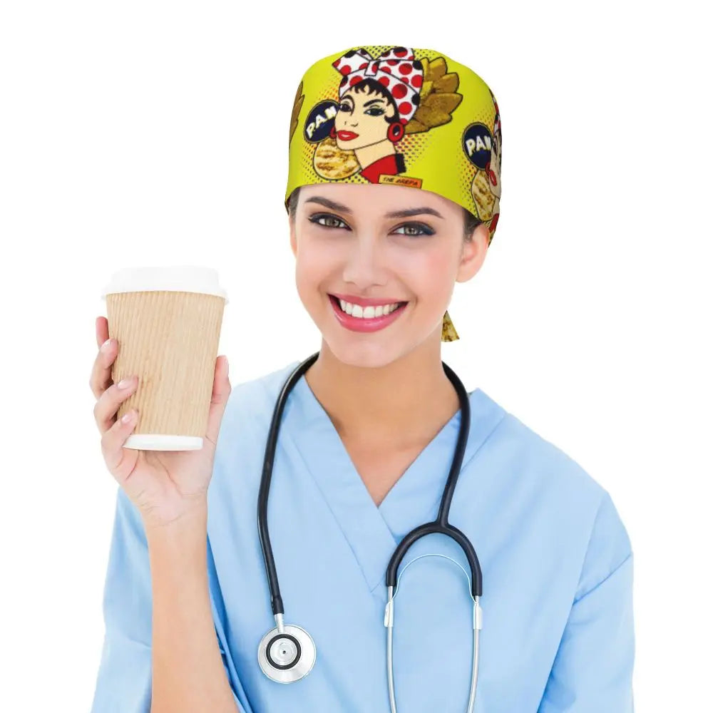 Custom Flour Bread VZLA Venezuelan Working Hat Women Men America VZLA Surgical Hat Scrub Nursing Doctor Surgeon Cap for Dentist