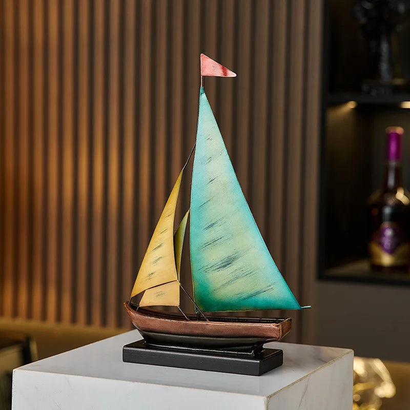 Creative Sailboat Model Ornament, Luxury Decor for Living Room TV Cabinet Bar Office Desk Decoration Home Decoration Accessories