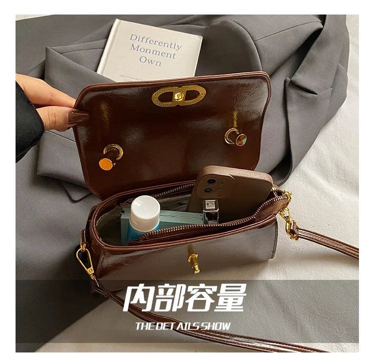 Famous Designer Leather Shoulder Bag For Women - Classic Elegant Handbag Messenger Bag Ladies Luxury Brand