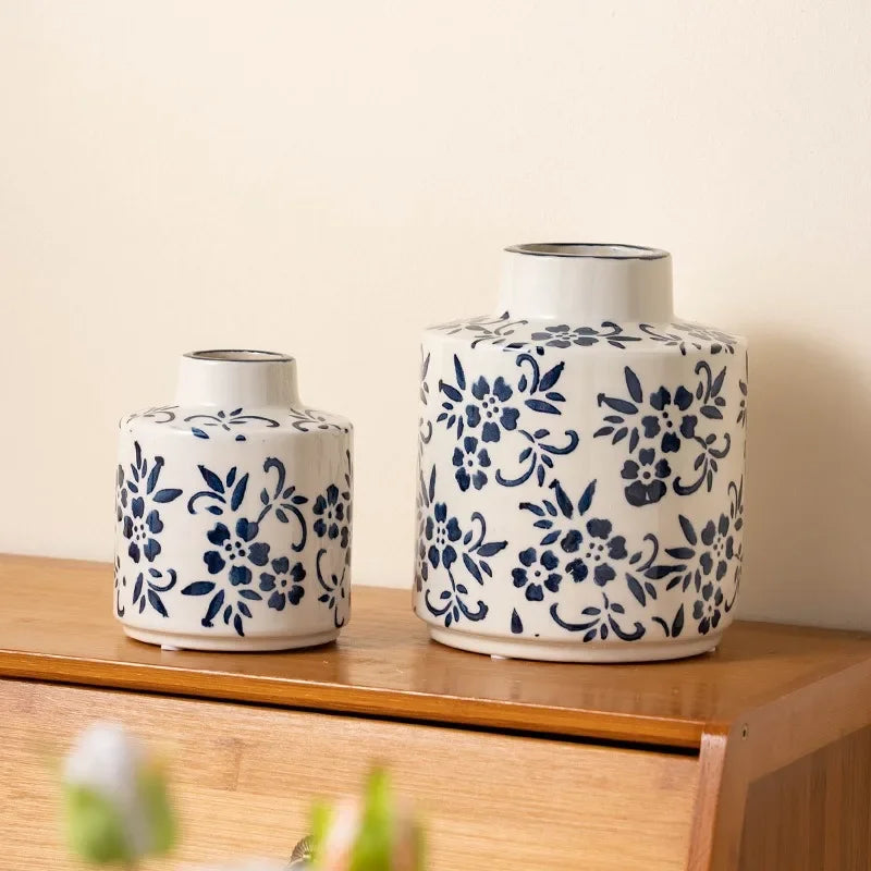 Blue and White Porcelain Vase Flower Arrangement