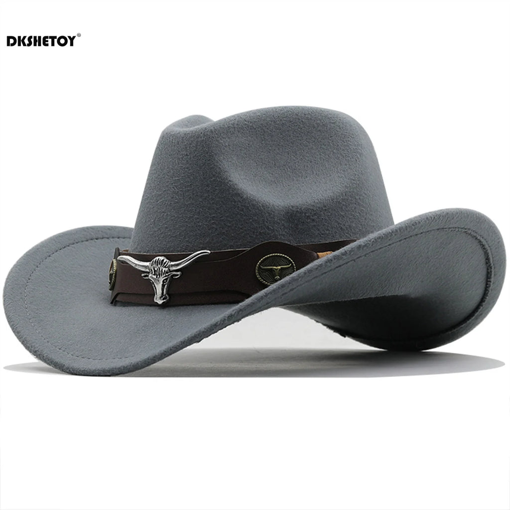 Fashion Cowboy Hats Wide Brim Cowboy Cowgirl Panama Hat with Retro Belt for Dress-Up Parties Costume