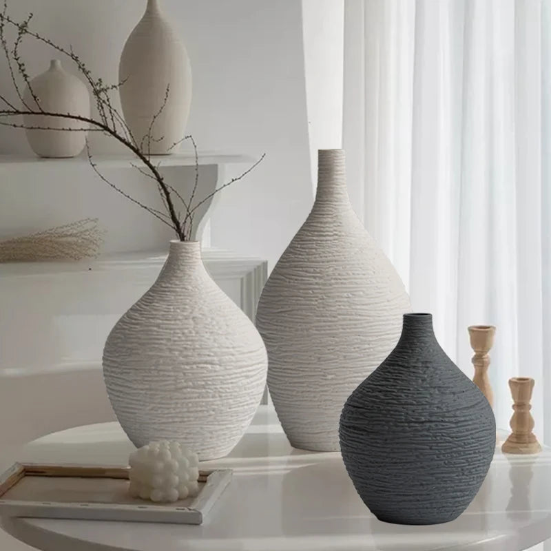 White Ceramic Vase Decoration for Home