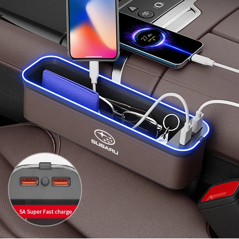 Car Sewn Seat Gap Crevice Slot 7 Color Storage Box For Subaru Brz Ascent Forester Impreza Legacy Outback WRX XV Auto Accessories