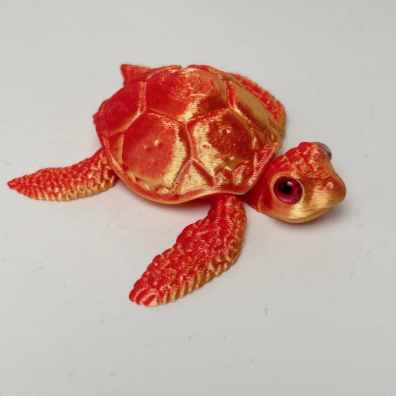 3D Printed Turtle Model with Movable Joints, Creative Collection Desktop Decoration, Handmade Holiday Gifts for Anime Models