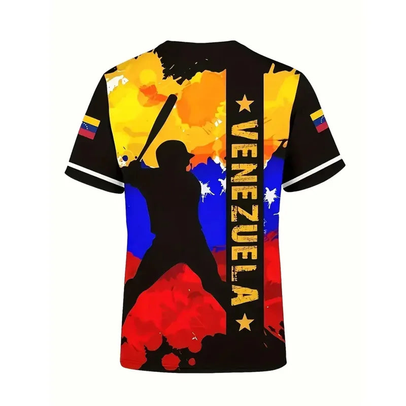 New In Venezuela Flag T Shirt Men Fashion 3d Printed T-shirt Street Oversized Casual Sports Tops Crew Neck Short Sleeve Tees
