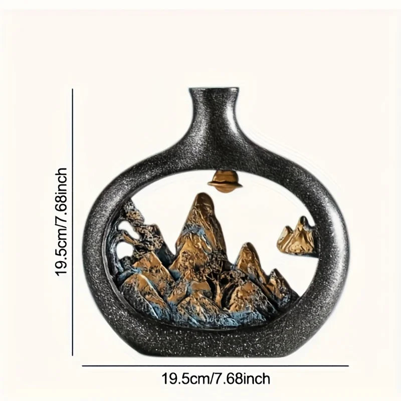 1PC Landscape Retro Decoration - Modern Desktop Vase Display