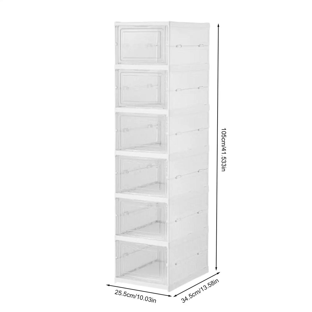 Shoe Rack Clear Shoe Storage Organizer Foldable Clear Stackable Box for Bedroom Hallway Home Dormitory Boot Workplace Sneaker