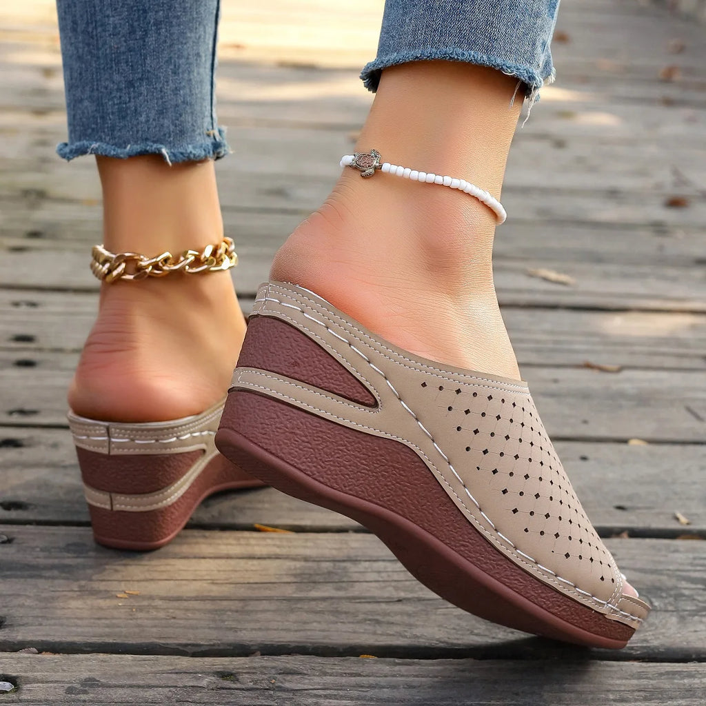 Sandals For Women Summer Dressy Women Shoes Thick Soled Wedge Sandals Fashionable One Foot Bohemian Beach Sandales Femmes