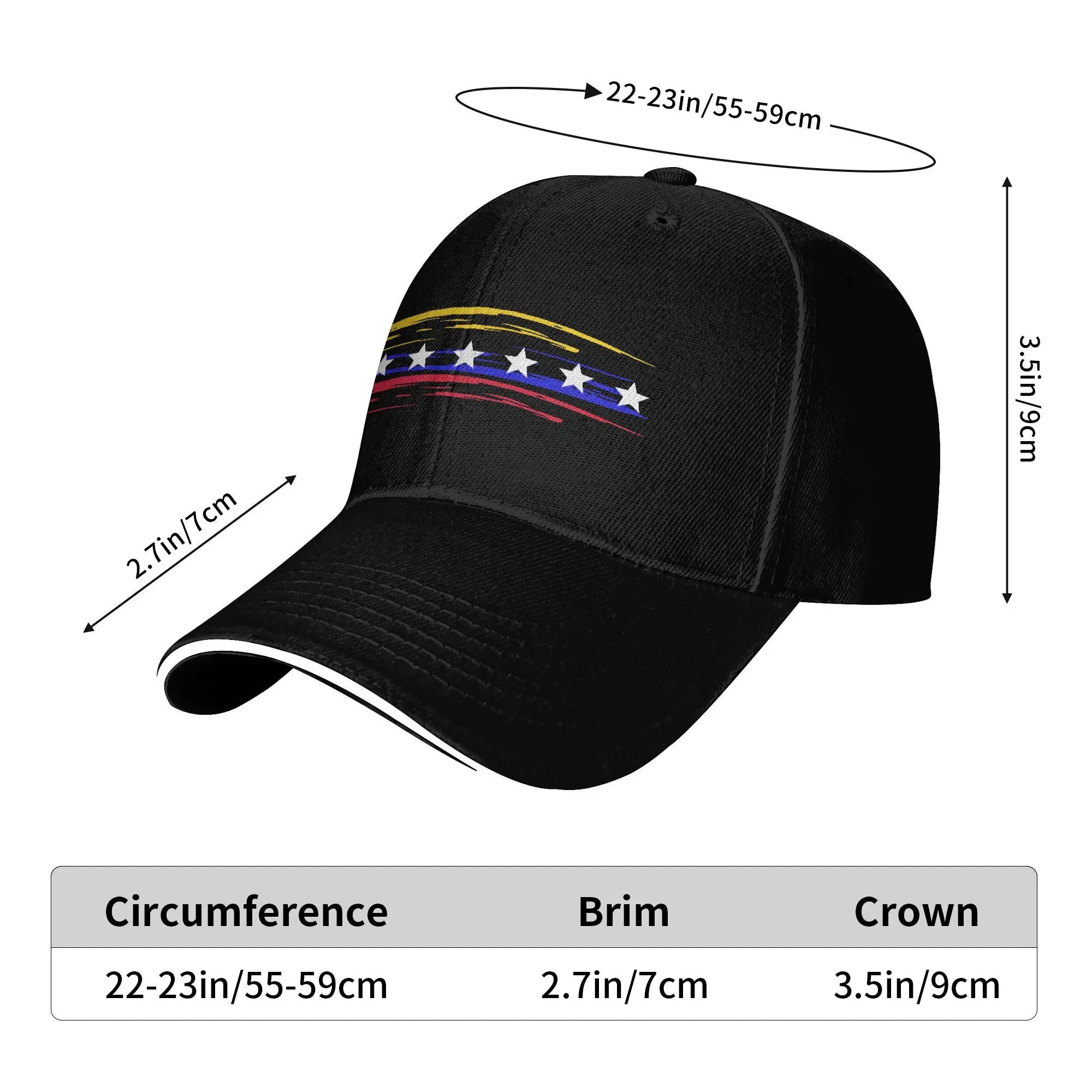 Venezuela flag minimalist Casual Baseball Cap  Kpop Rock Trucker Hat Summer Sun Visor Unisex-Teens Stylish Baseball Caps