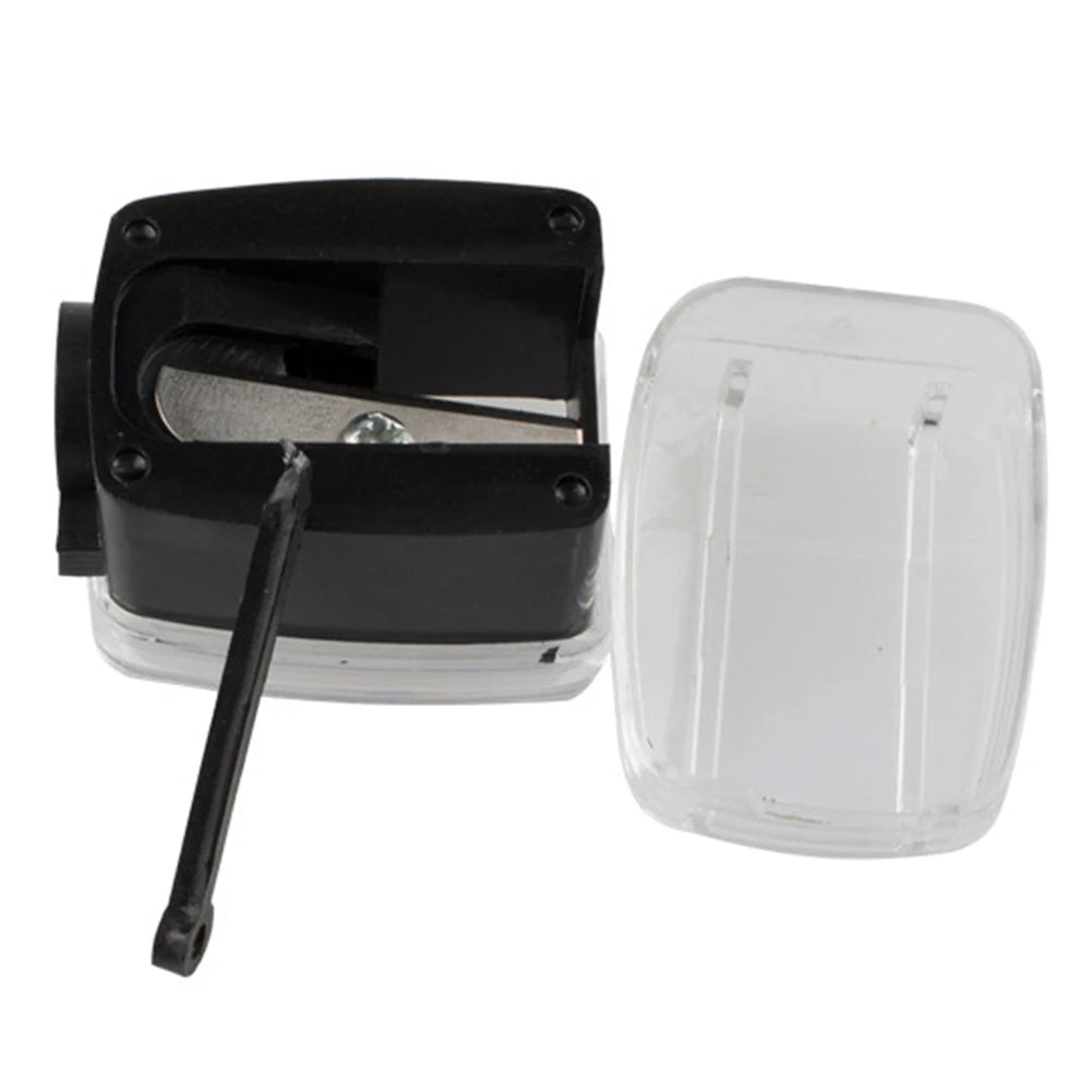 Portable Makeup Cosmetic Pencil with Cleaning Stick Women Ladies Double Holes Sharpener Pencil Sharpeners