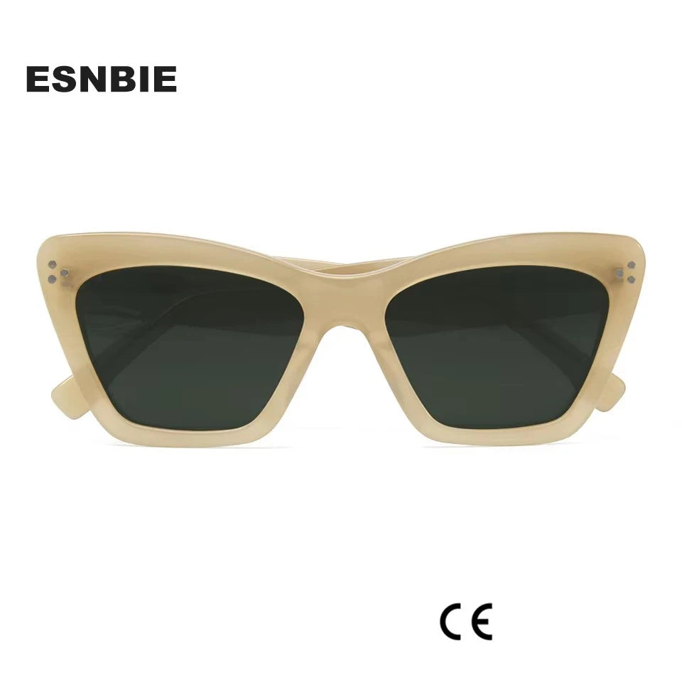 High Quality Acetate Sunglasses Women Cat Eye Trendy Sun Glasses Polarized Gafas De Sol 187S Brand Designer Eyewear Shades UV400