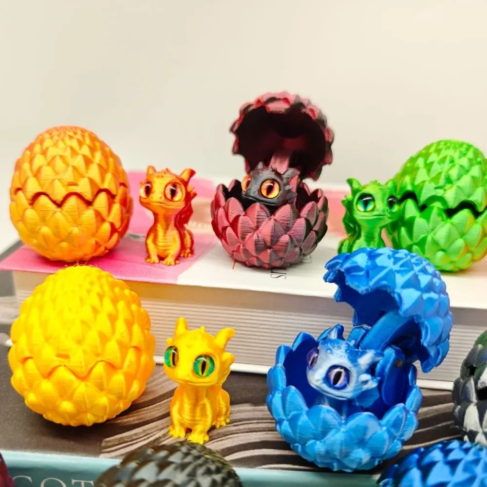 3D Printed Toys Mini Dragon Egg Set Creative Simulations Model Easter Home Decor Kids Gift Cute 3D Printing Design