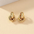 Gold & Silver Knot Hoop Earrings for Women – Trendy Twist Stud Jewelry