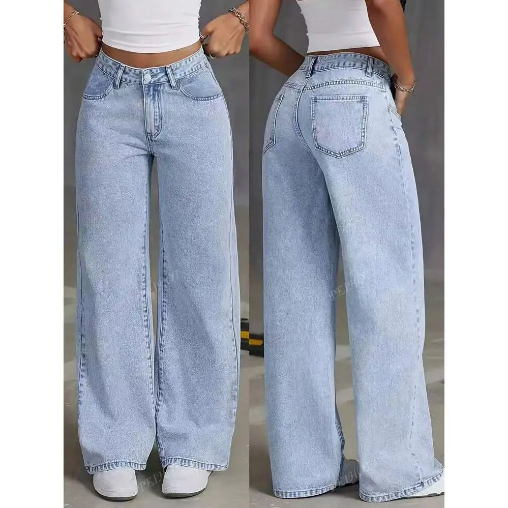 Wide-Leg Jeans High-Waist Plus-Size Jeans