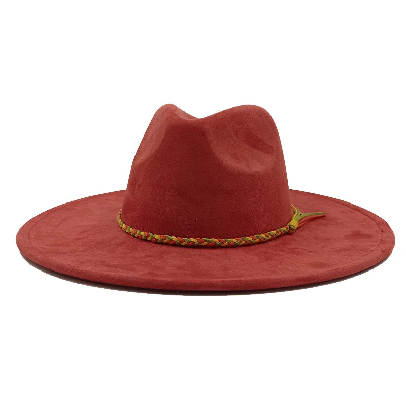 Gorras Para Hombres Three styles Suede Hat Water drop hat 9.5cm Wide Brim Fedora Hat Women's Autumn and Winter Felt Jazz Hat