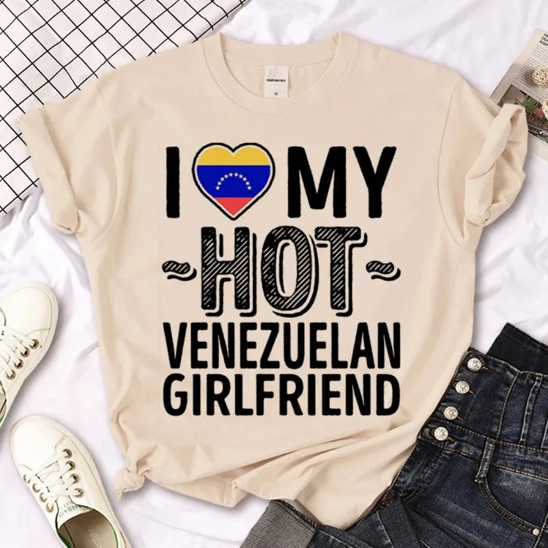 Venezuela T Shirt Women Graphic Comic Anime Casual Tshirt Female Graphic Japanese Funny Clothing