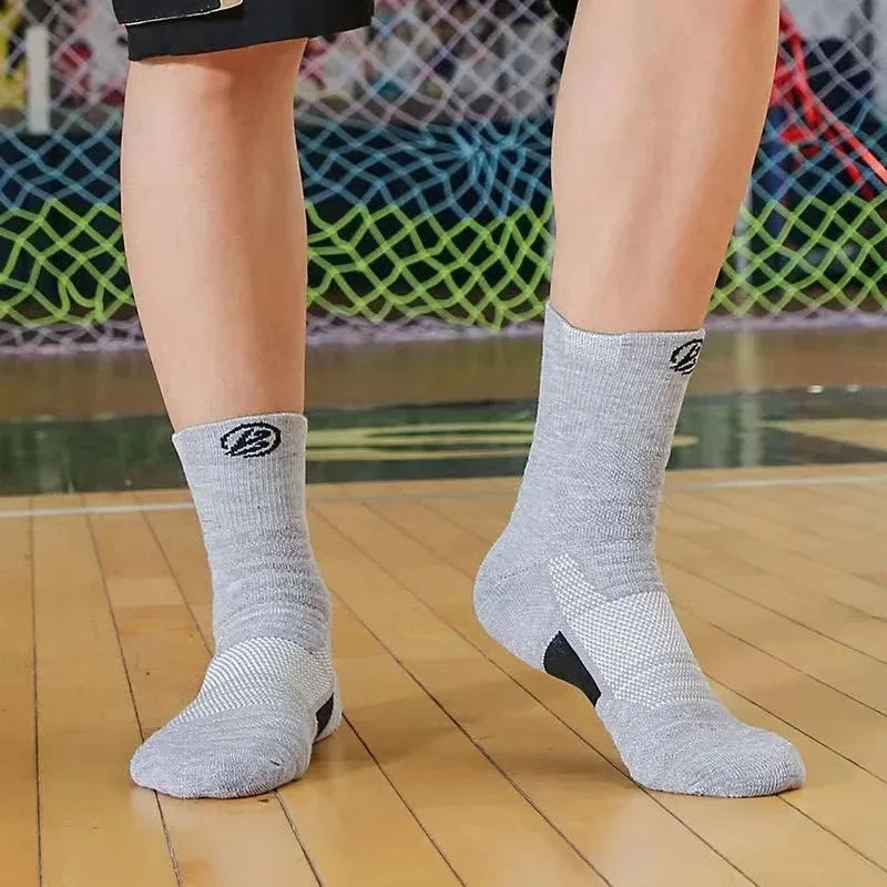 3 Pairs Breathable Mesh Athletic Terry Socks Cushioned Moisture-managing and Durable Reduces Foot for Running Hiking & Sports