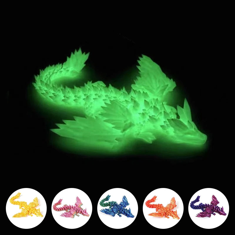 3D Printed Dinosaur Movable Echinosaurus Figurine Dragons Bone Model Desktop Craft Ornament Creative Novelty Gifts for Kids