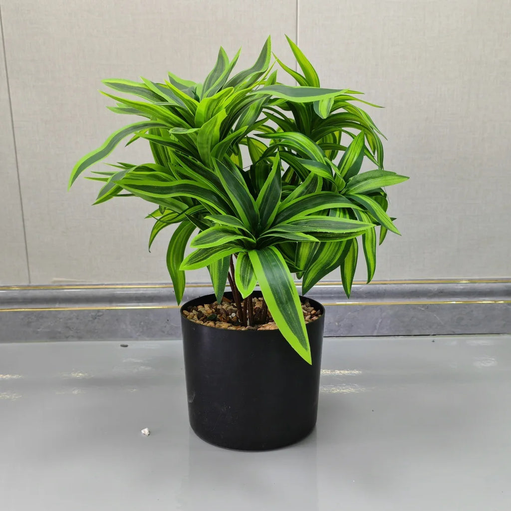 Artificial Palm Plants Tree Plastic Bamboo Branch Tropical Potted Plants