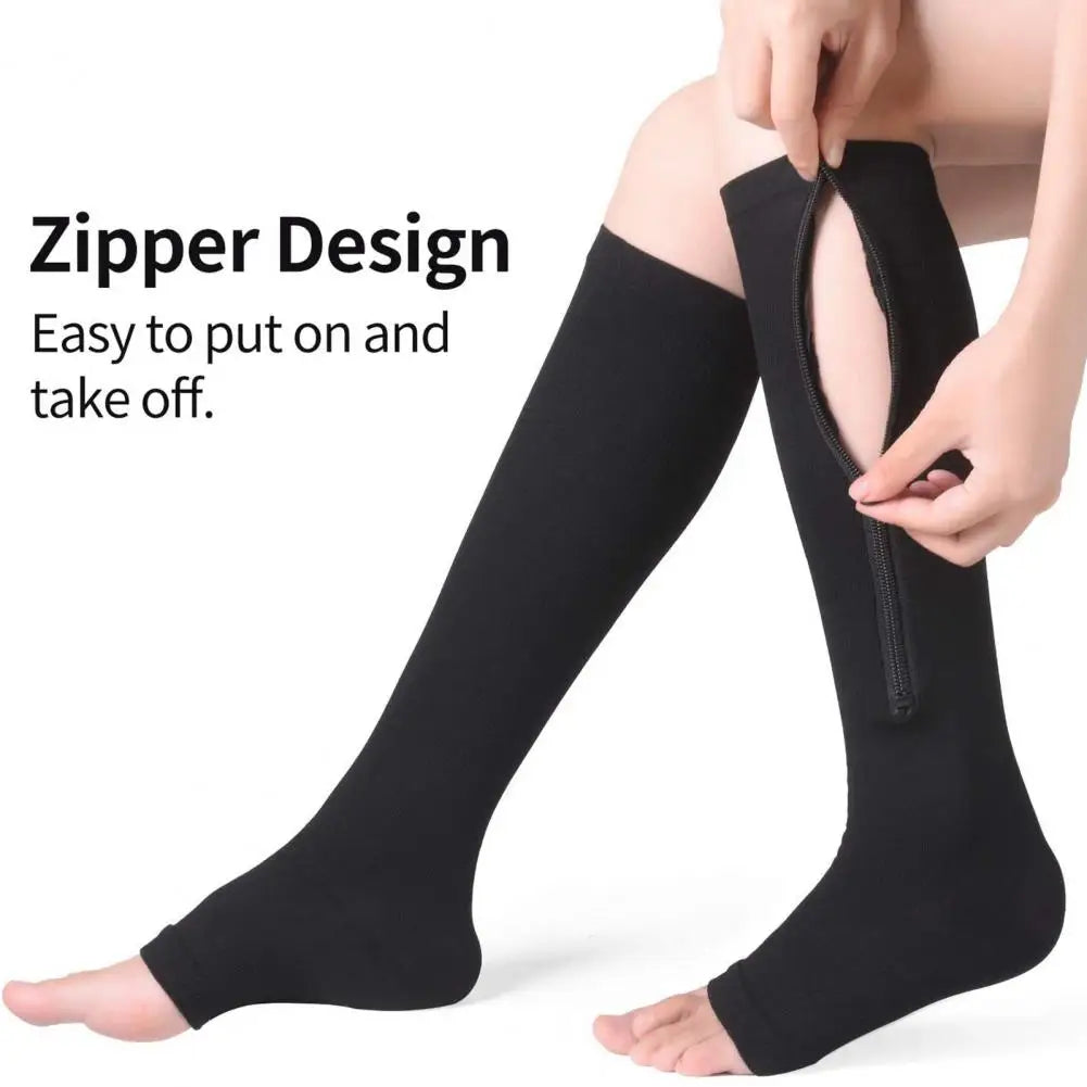Varicose Vein Socks Zipper Closure Compression Socks Leg Support Stockings Veins Brace Wrap Shaping Stockings Ankle Support Sock
