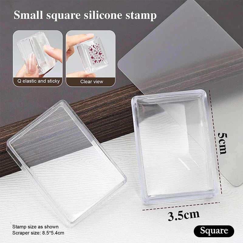 Nails Art Stamping Plates Kit French Manicure Design Plate Stamp Polish Stencil Template Seal Stamper Scraper Accessories Tools