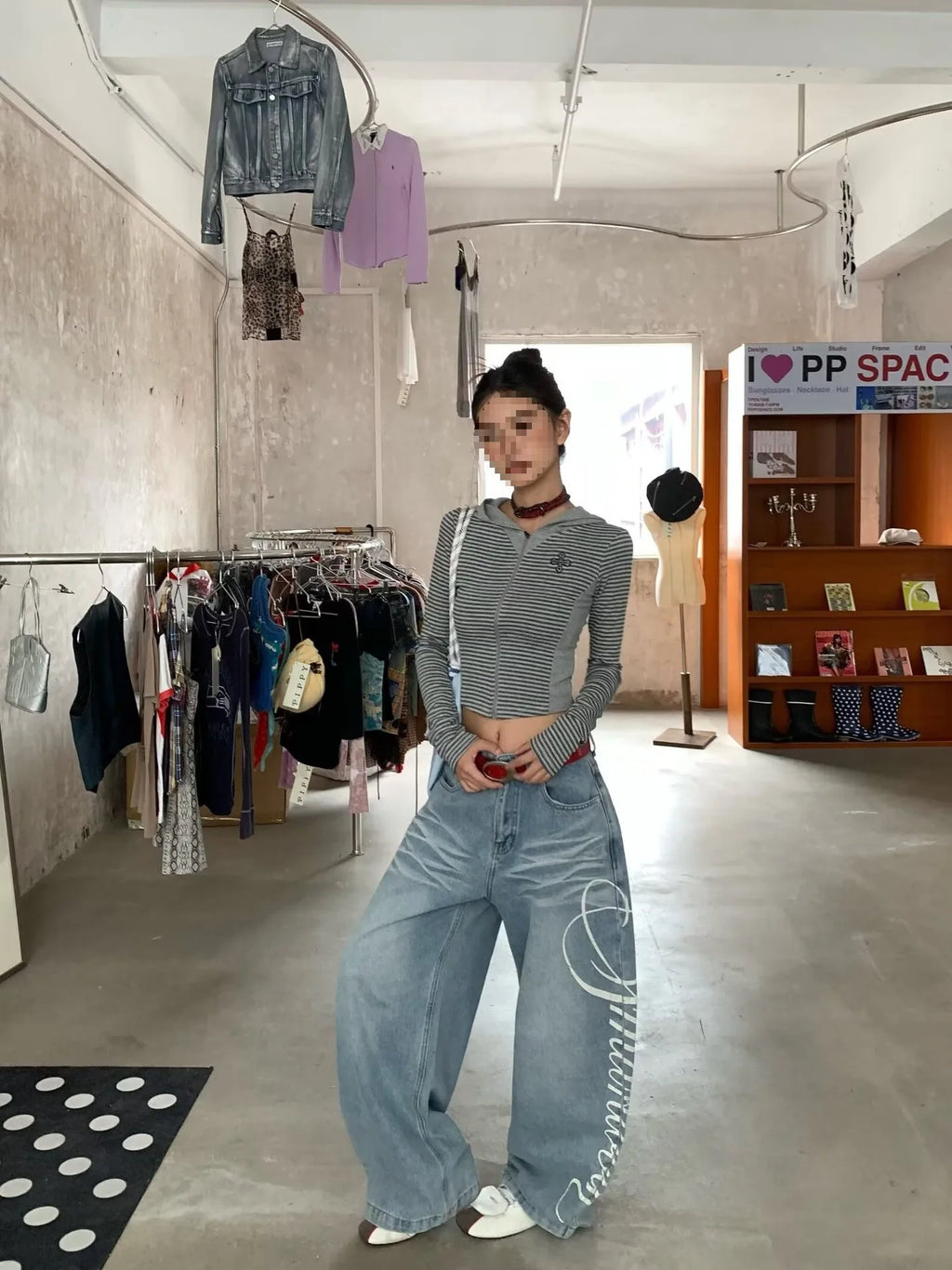 Vintage Wide Leg Denim Trousers Japanese