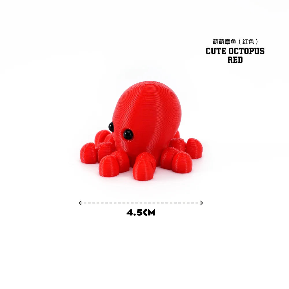 3D Printed Marine Animals Multi-Joint Rotatable Fidget Toys Office Desktop Ornament Home Decor Animal Model Figurine Car Decor