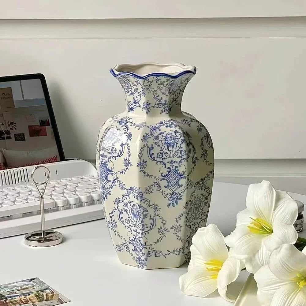 Hand-Painted Vase Blue White Porcelain Vase