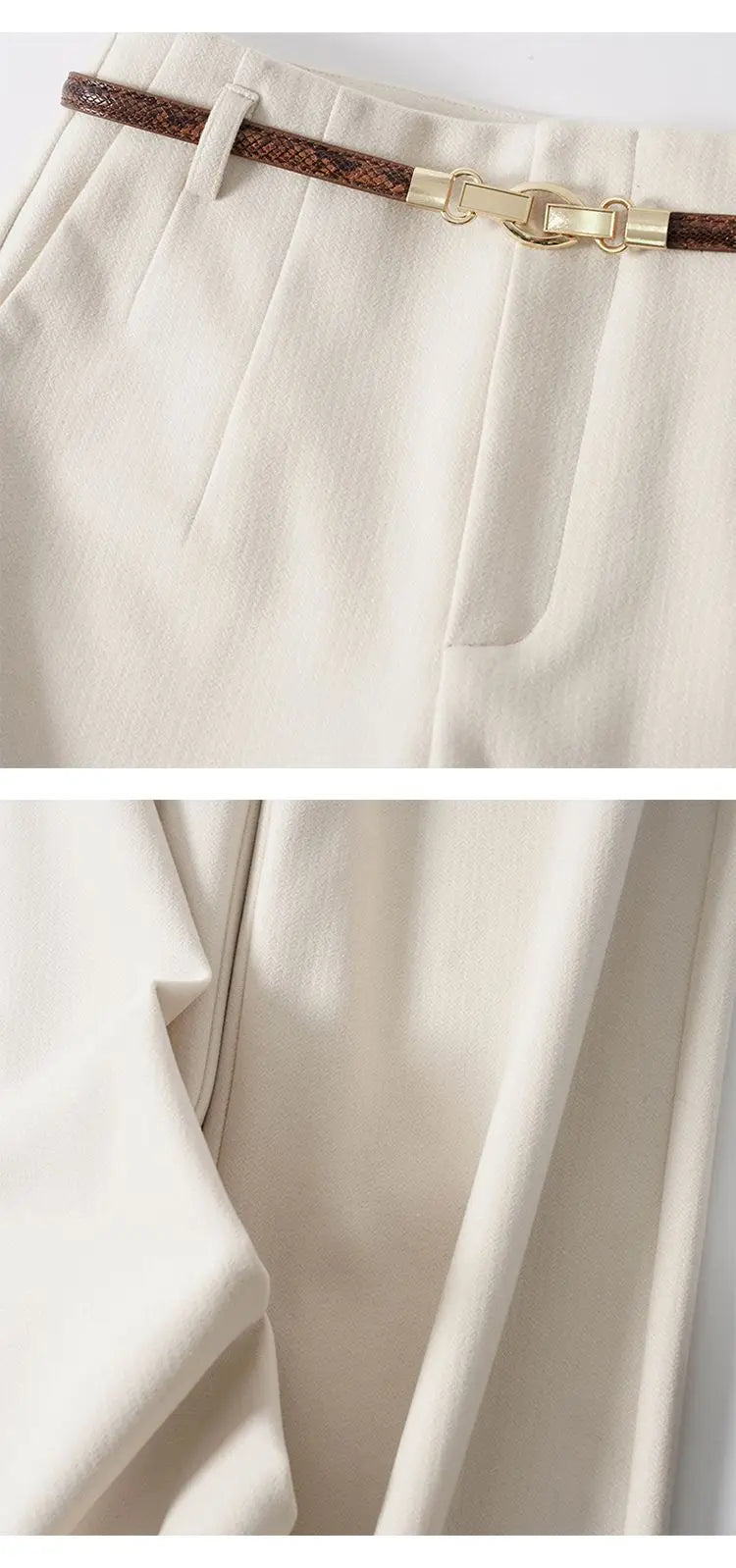 CGC Korean Fashion High Waist Loose Wide Leg Pants Women Woolen Trousers Simple Solid Straight Baggy Pants Casual Jogging Pants