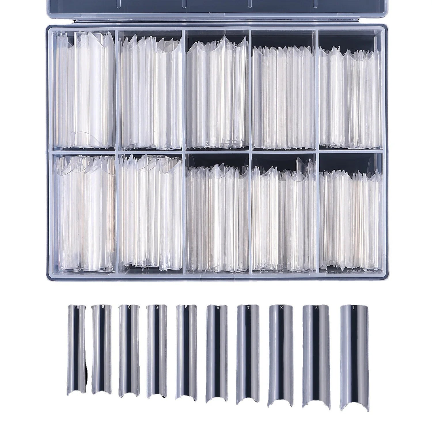 Nail Tips, Transparent Fake Fingernails Toenails Artifical Nails, Coffin Tips Manicure DIY Tools, Nails Tips Half Cover Acrylic