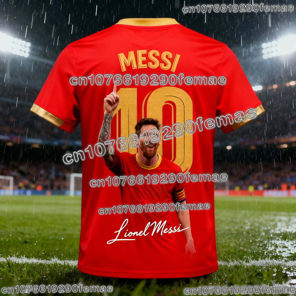 MESSI #10 2026 AI Football Jersey Fan Edition Training Tee for Kids and Adults Comfortable and Breathable Summer Sportswear