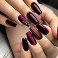Flower Ballet Press-On Nails | 24pcs Long Full Cover Nail Tips | Brown Floral Design